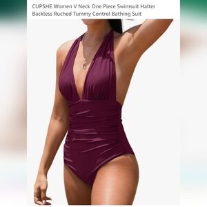 NWT Cupshe Halter One Piece - purple - size XL
